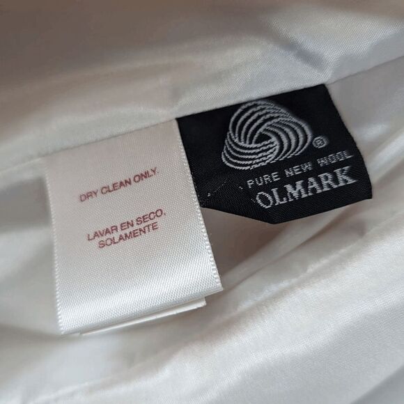 Women's Worthington Blazer 100% Pure Wool Ivory Cream 8 Padded Shoulder Button - Picture 6 of 10